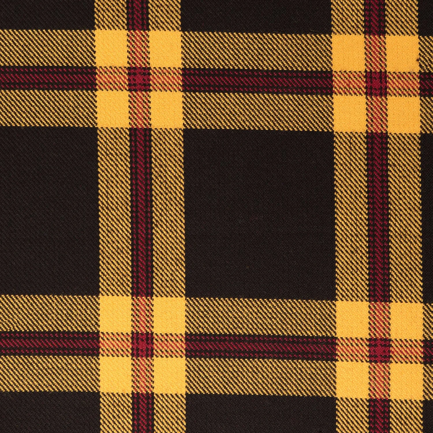 Black Yellow Check Tharthan Tartan Check 65% Poly 35% Visc