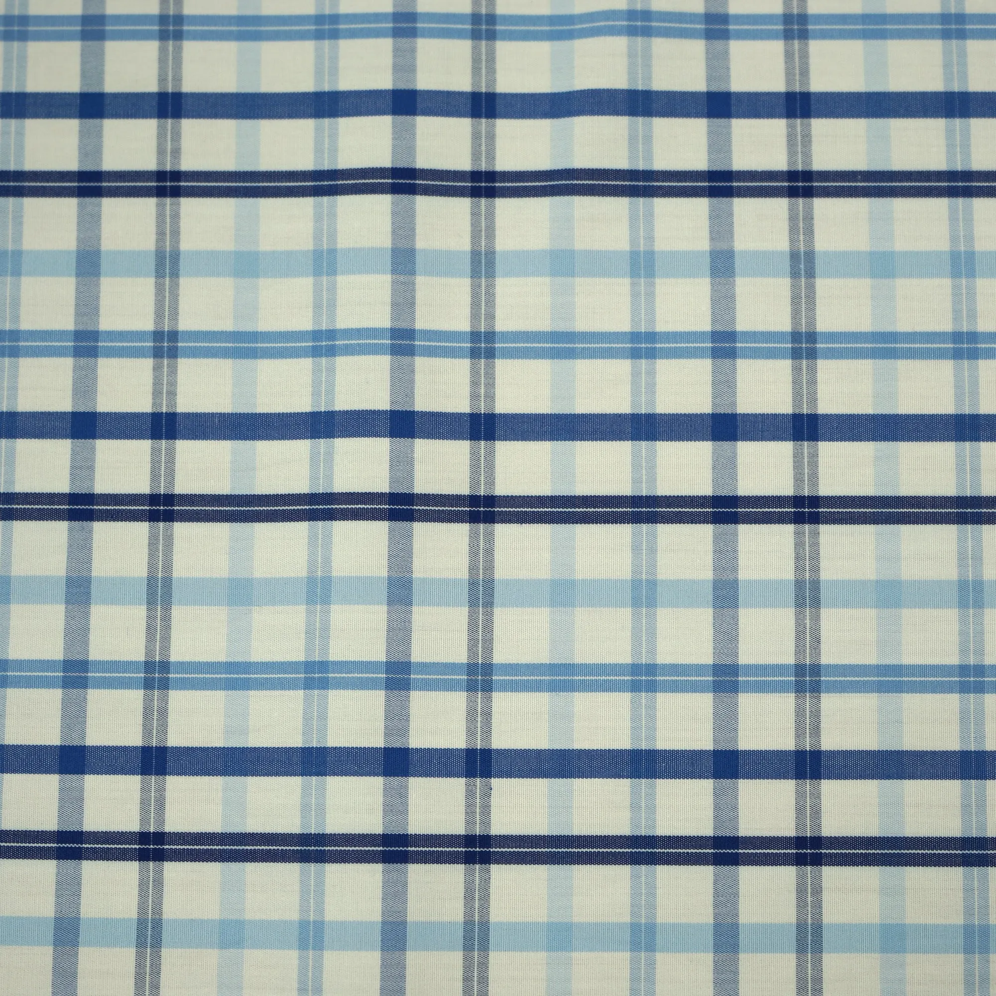 Blue Sky Plaid Italian Cotton Shirt Fabric