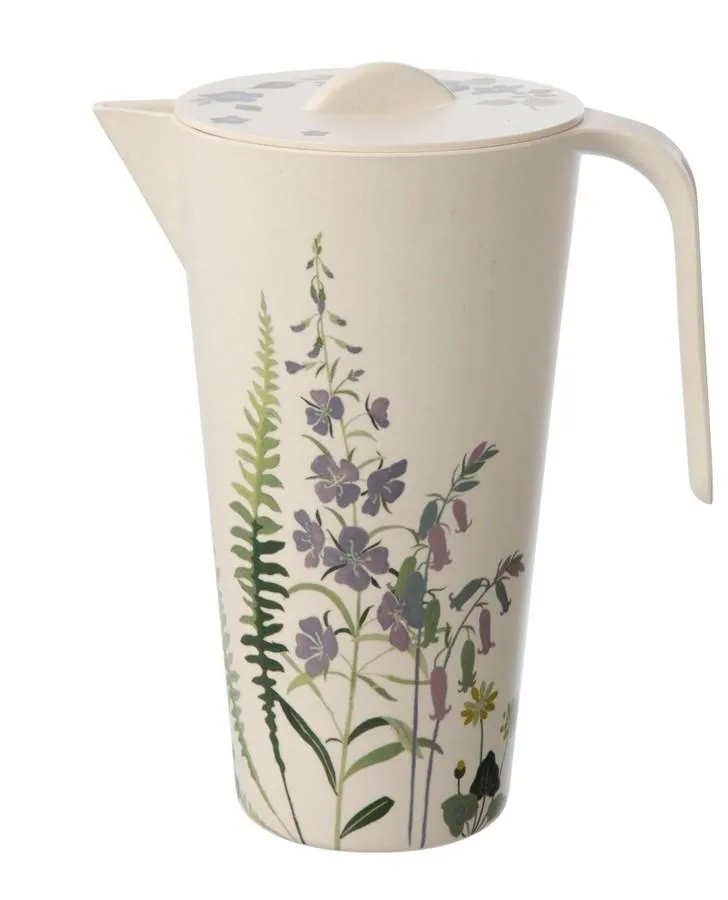 Botanical Floral Bamboo Fiber Pitcher