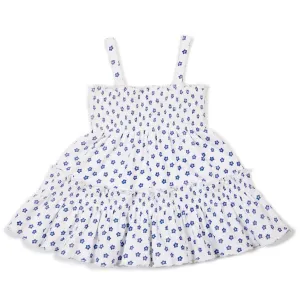 Brava Bambini Smocked Sundress - Blue Flower Print