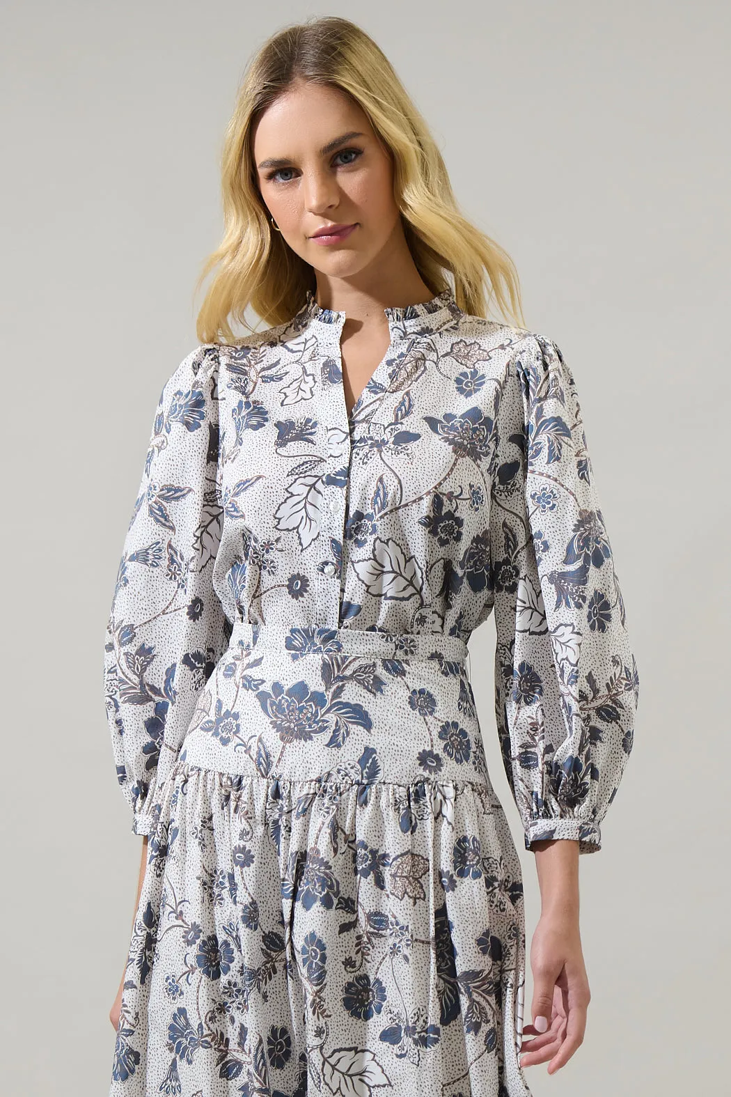 Bryony Floral Ima Button Up Top