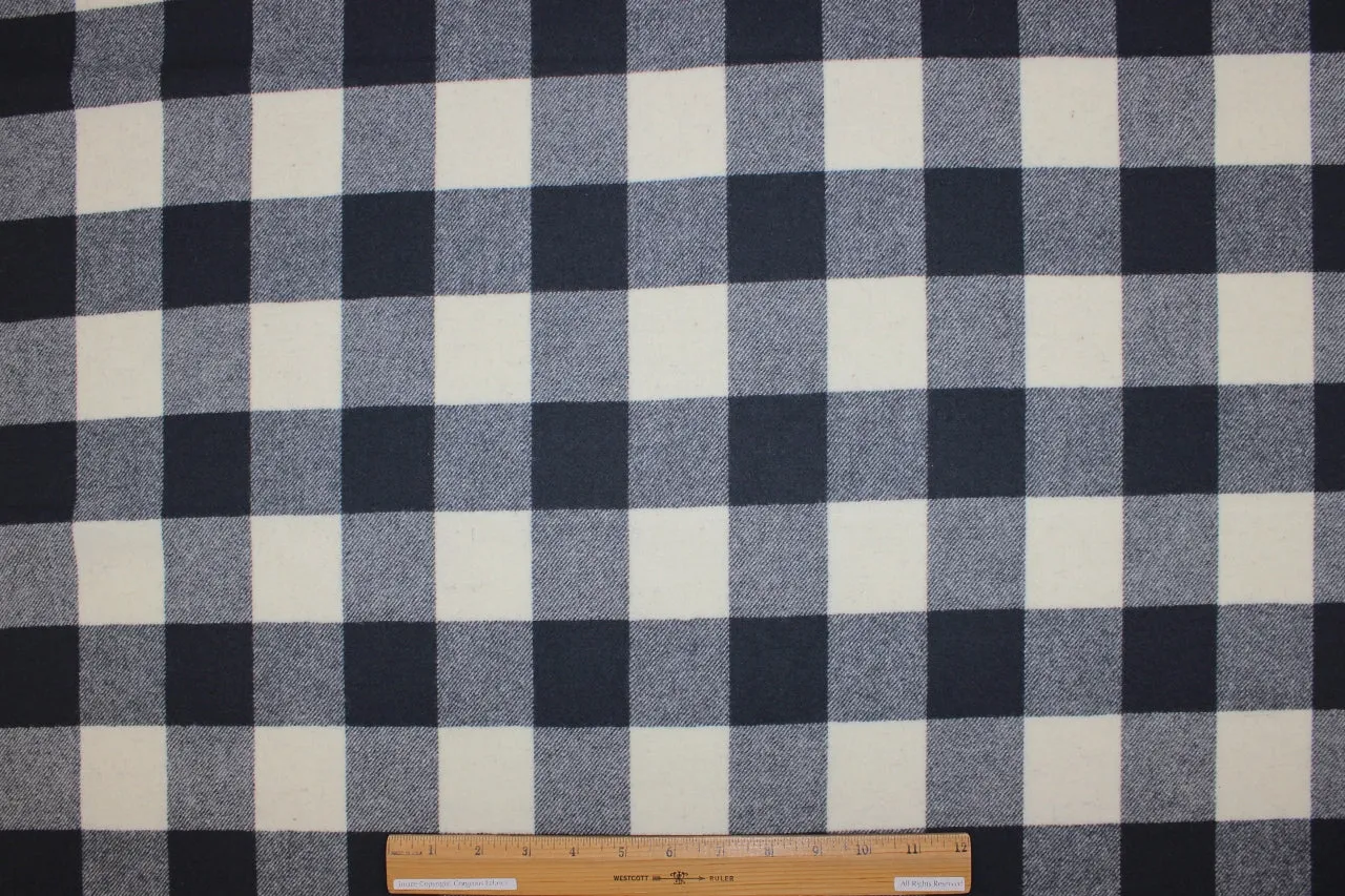 Buffalo Plaid Wool Coating - Gray/Winter White