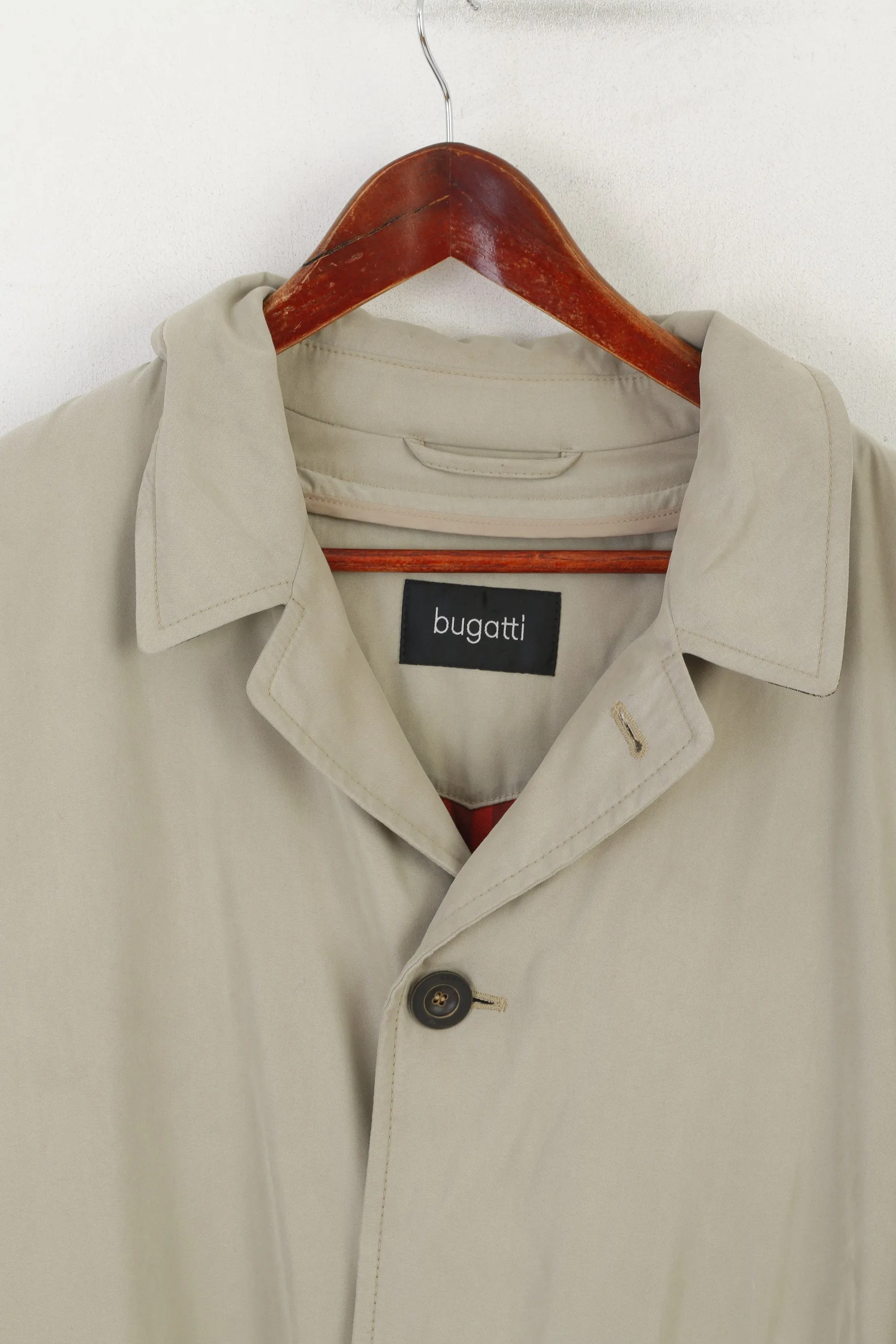 Bugatti Men 40 50 M Coat Beige Vintage 2in1 Removable Lining Classic Overcoat