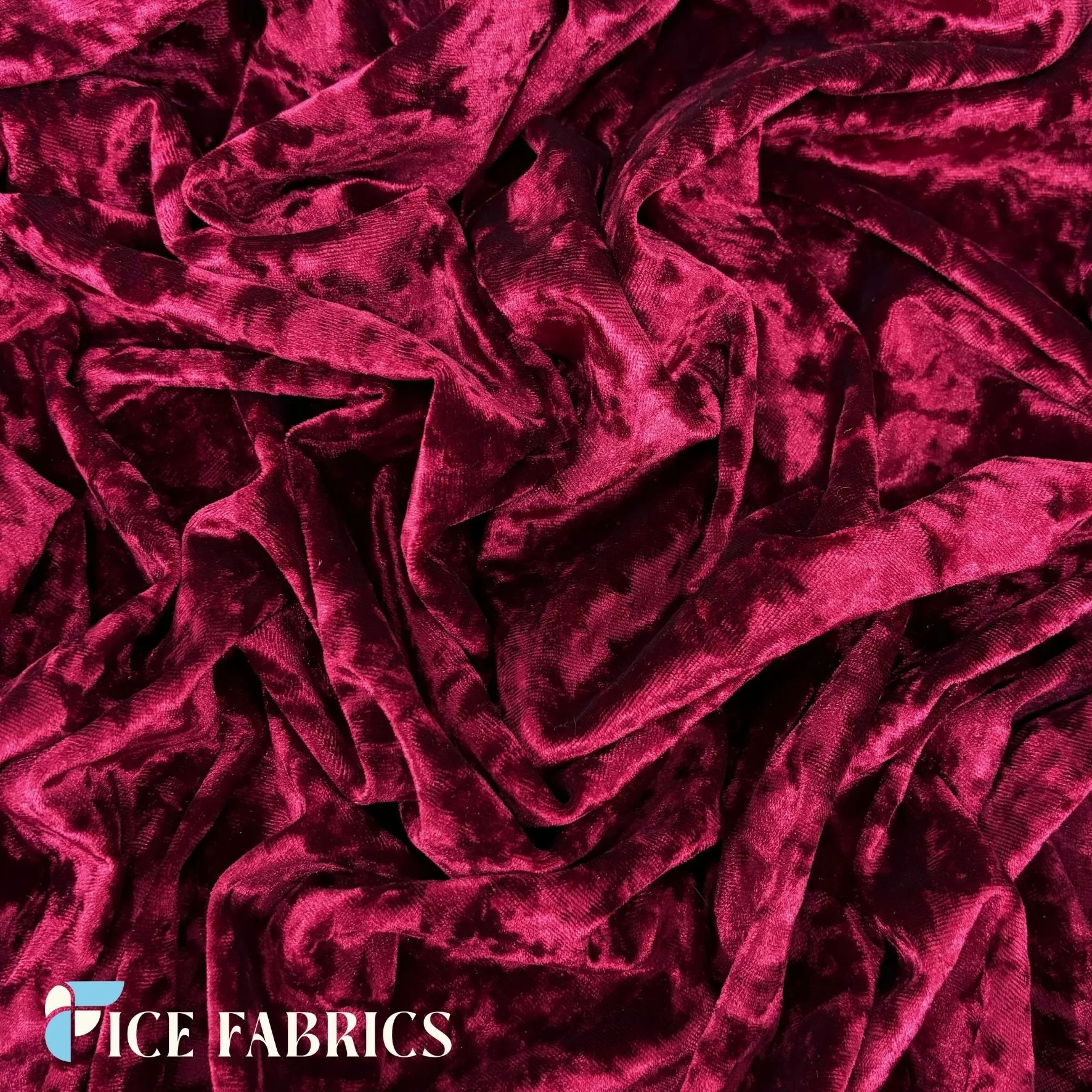 Burgundy Stretch Crushed Velvet Fabric