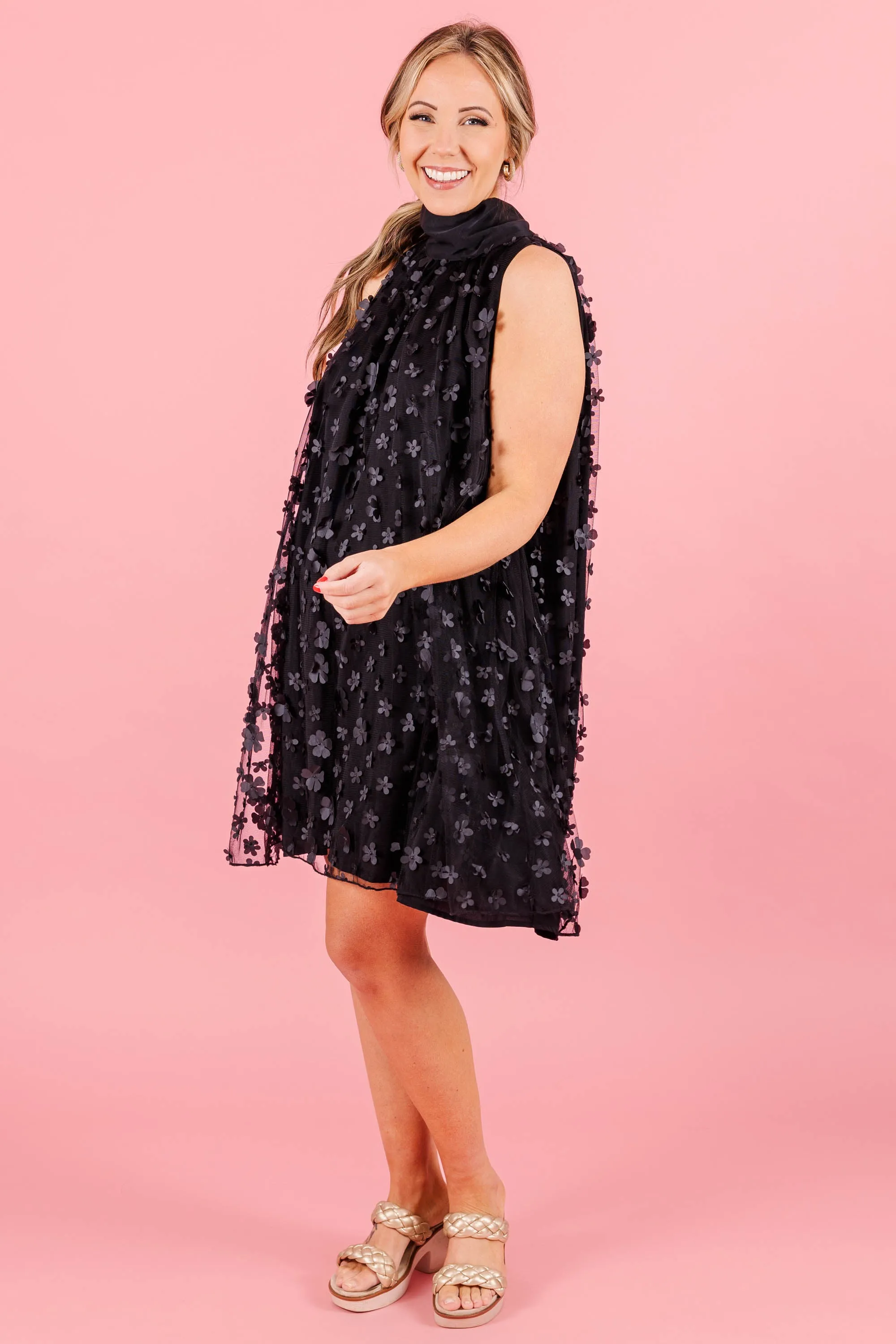 Busy Blooming Dress, Black