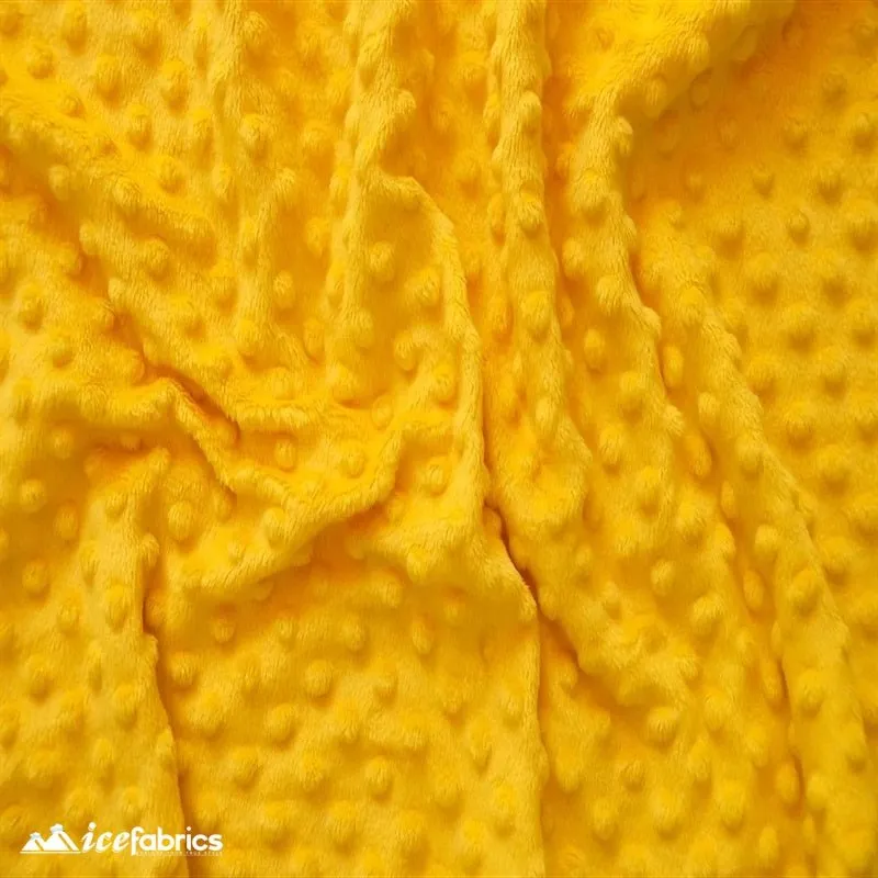 Canary Yellow Minky Dot Fabric Blanket Fabric