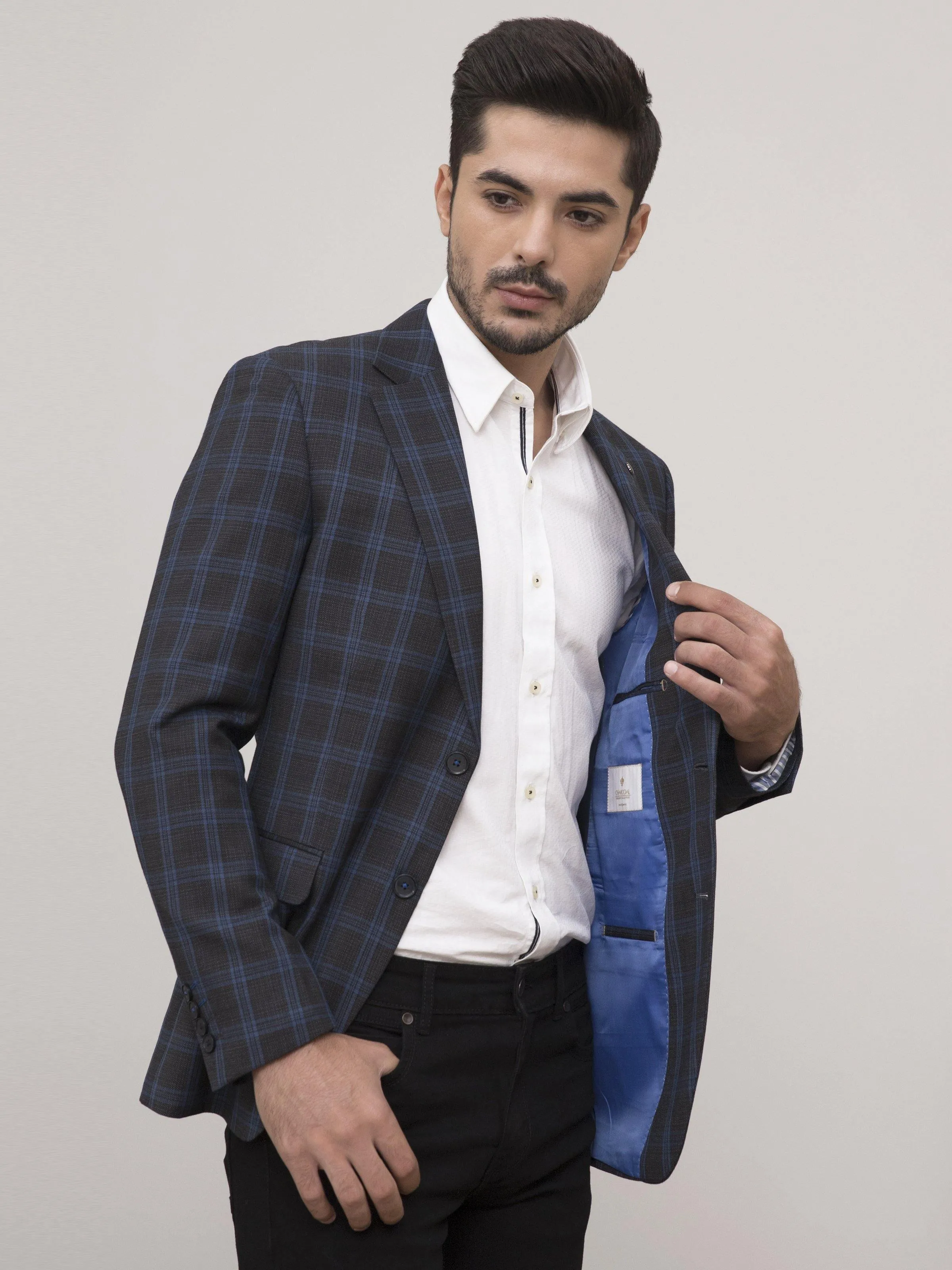 CASUAL COAT SLIM FIT CHARCOAL BLUE