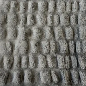 Charcoal Gray Ruched Chinchilla Stretch Faux Fur Fabric