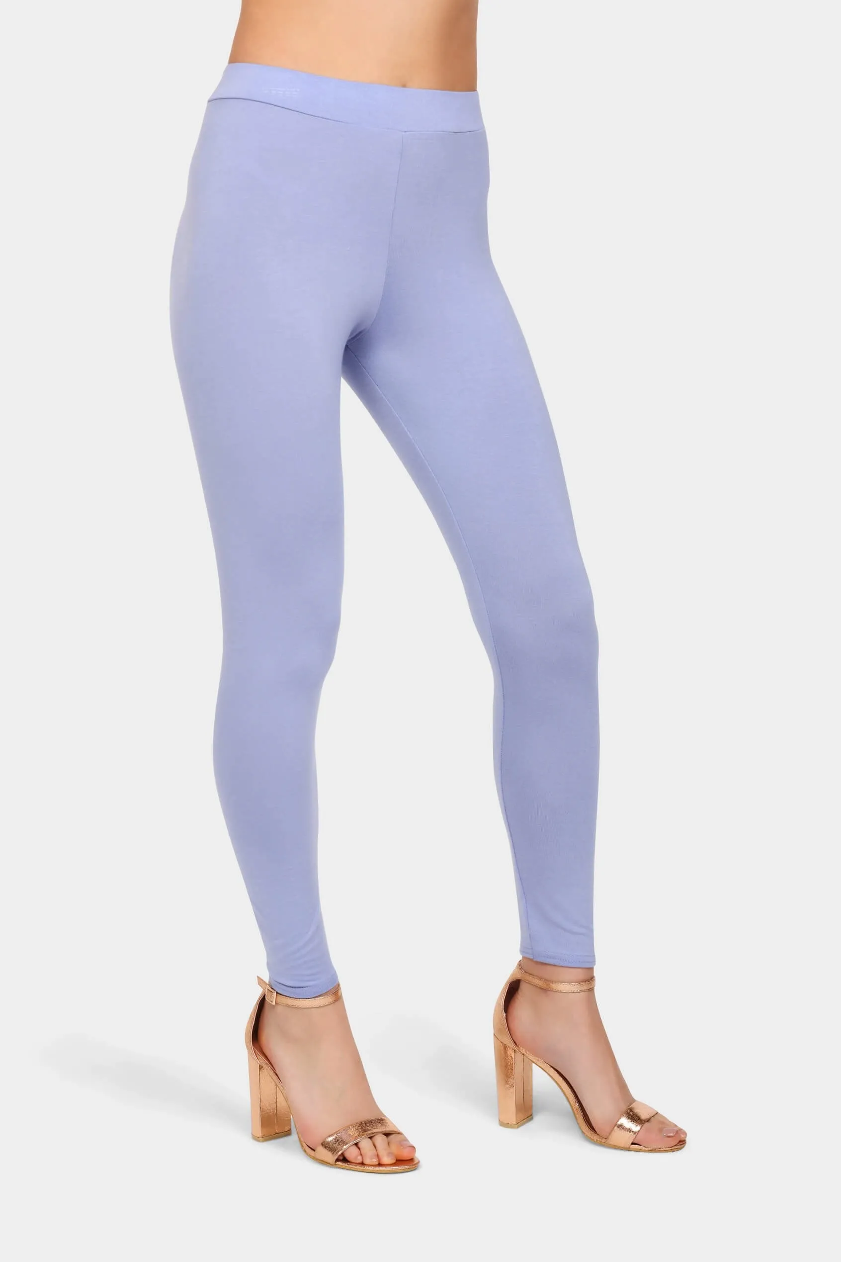 China-Blue High Waisted Jersey Leggings