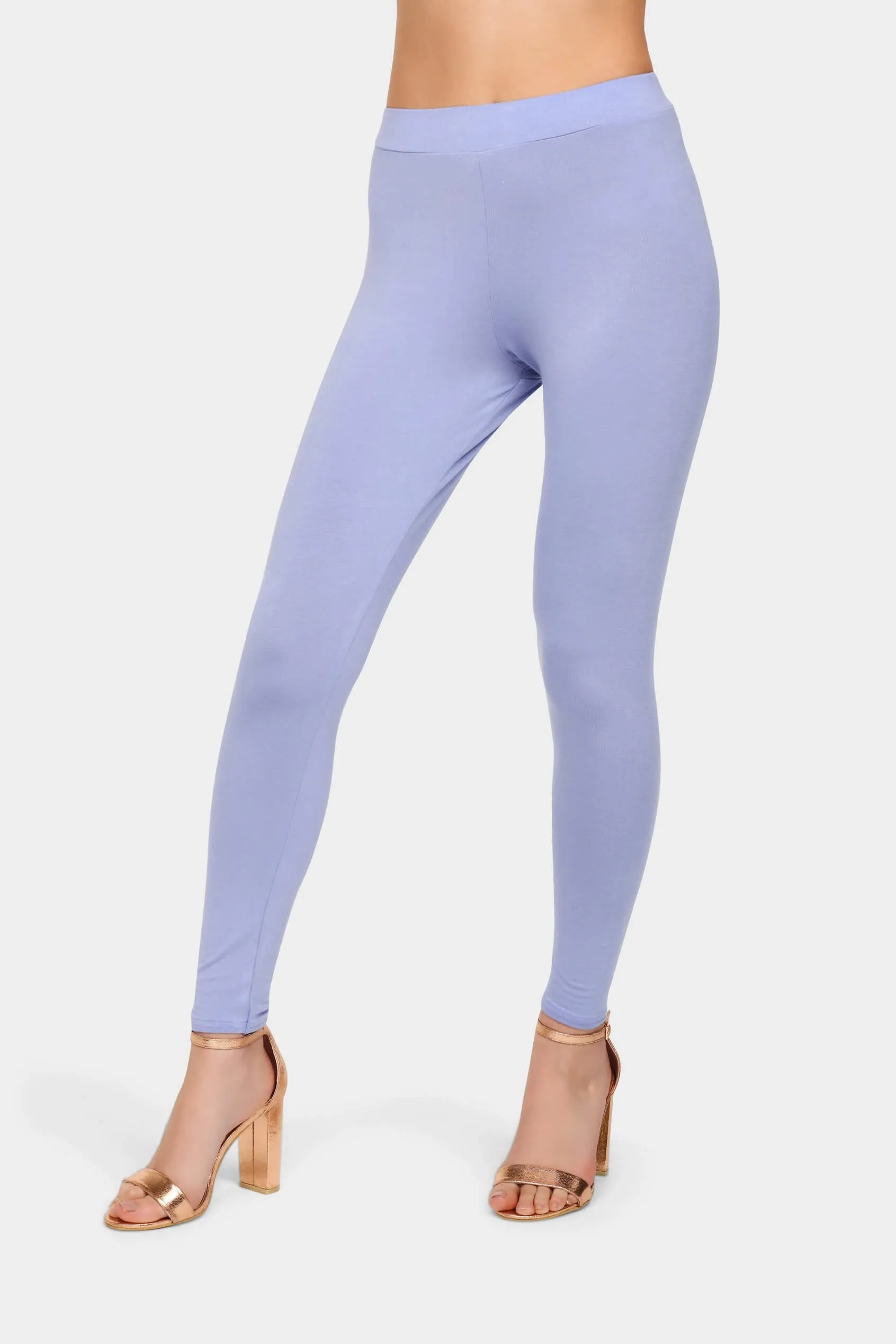 China-Blue High Waisted Jersey Leggings