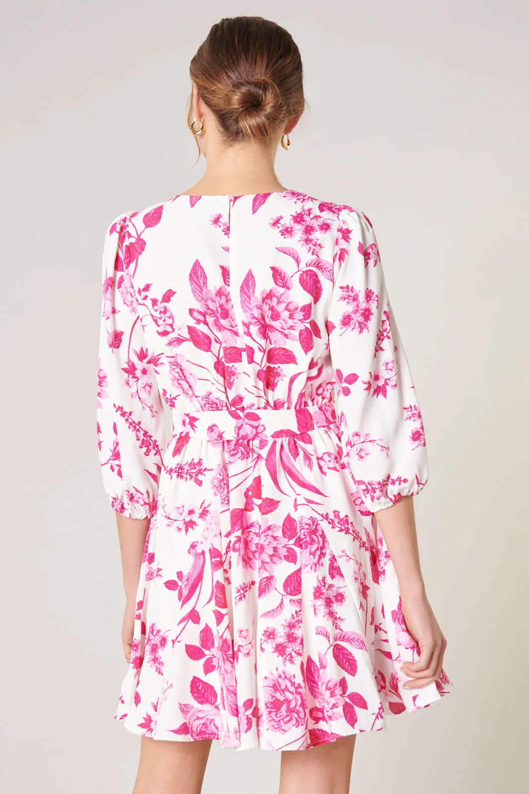 Clarice Floral Balloon Sleeve Derby Dress