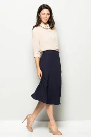 Classy Navy Wrap Skirt