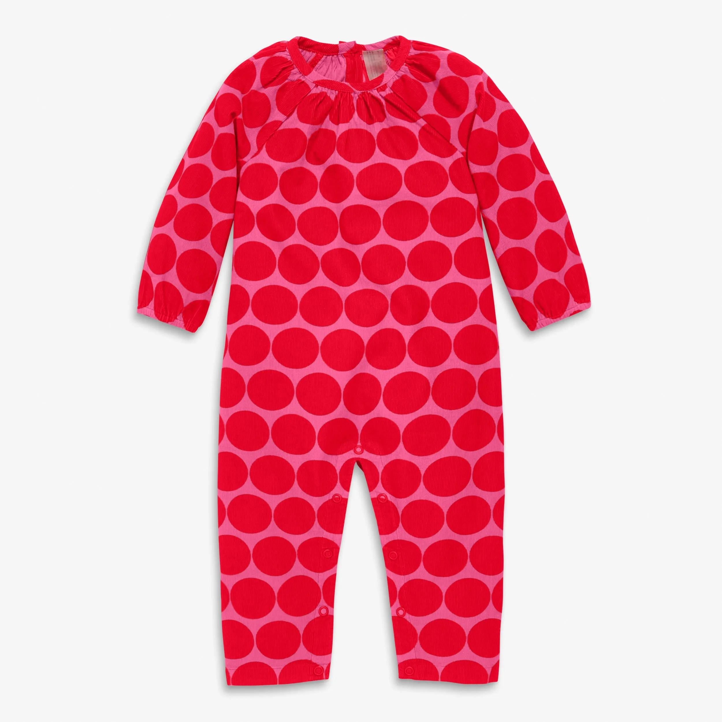 Clearance baby corduroy romper in cutout dot