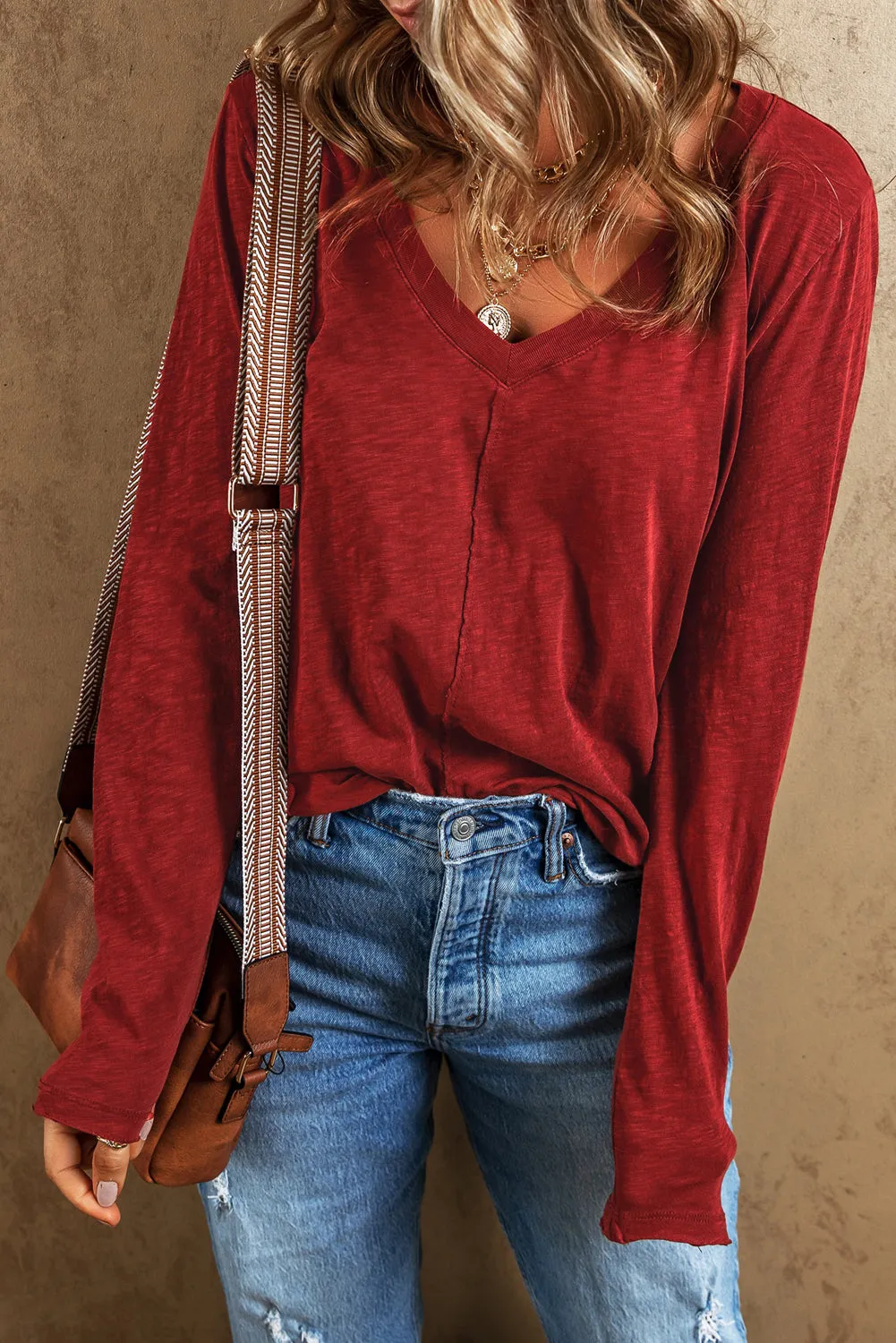 Color Patchwork Long Sleeve Top