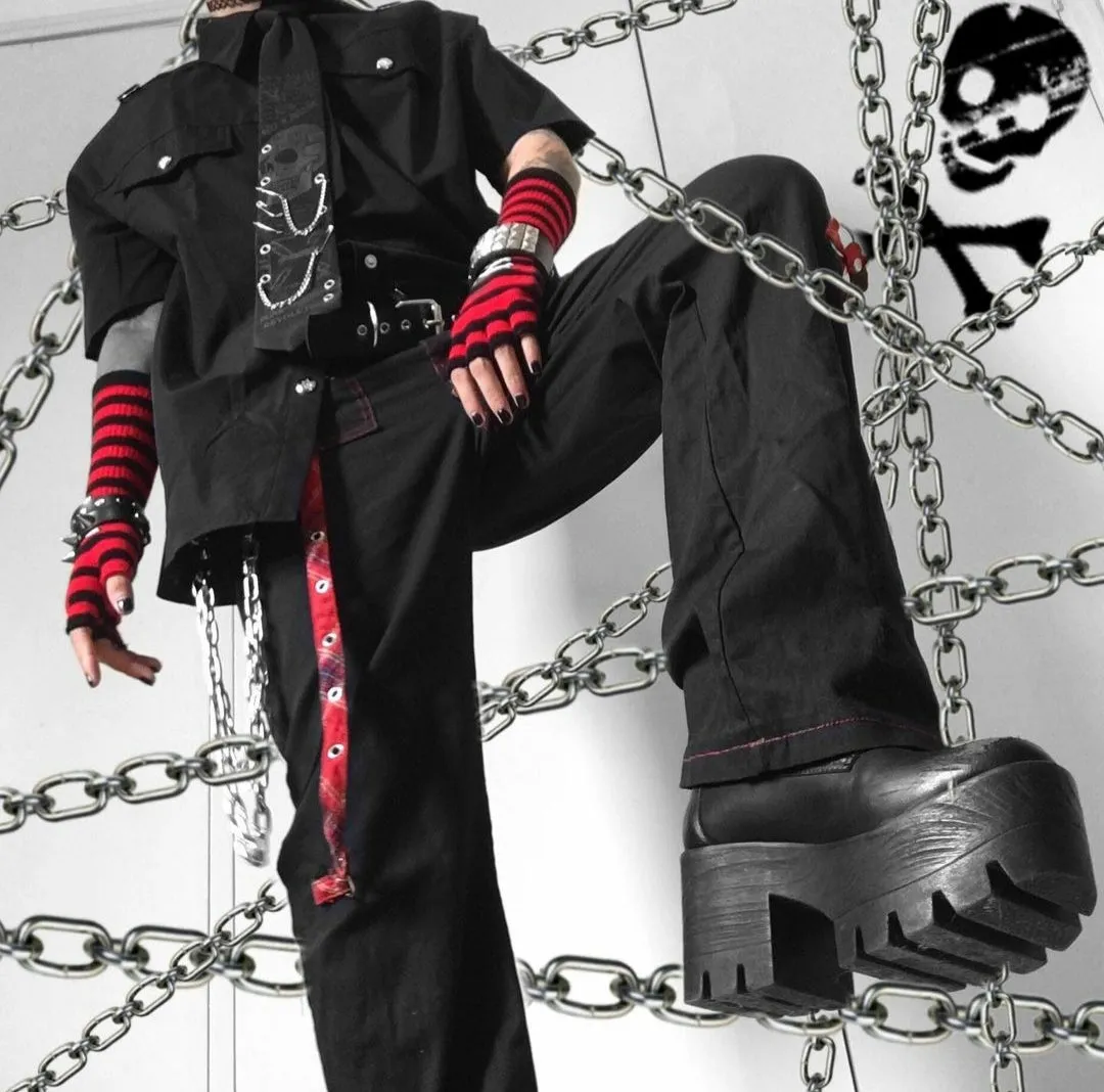 'Coming for you' Black Alt Grunge Baggy Pants