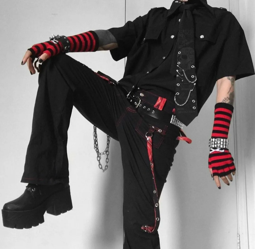 'Coming for you' Black Alt Grunge Baggy Pants