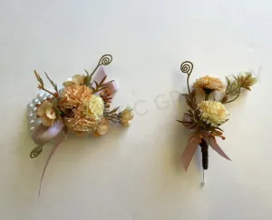 Corsage & Buttonhole - Rustic Blush - CB0041 - $53/set