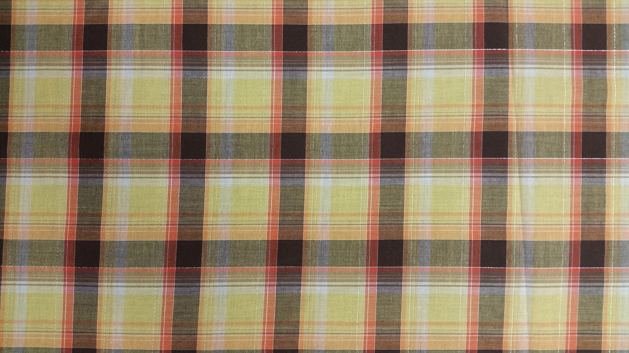 COTTON LAWN YARN DYED MINI PLAID NON-STRETCHED WOVEN - SHIRTING FABRIC<br><h6>1-BROWN/ORANGE<br>250D-CLWNP-MINI</h6>