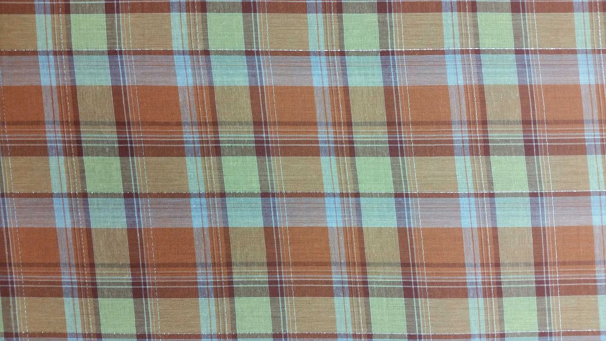 COTTON LAWN YARN DYED MINI PLAID NON-STRETCHED WOVEN - SHIRTING FABRIC<br><h6>1A-ORANGE/YELLO<br>250D-CLWNP-MINI</h6>