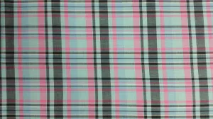 COTTON LAWN YARN DYED PLAID DSN-01 NON-STRETCHED WOVEN - SHIRTING FABRIC<br><h6>17-AQUA/PINK<br>265-CLWNP SN-01</h6>