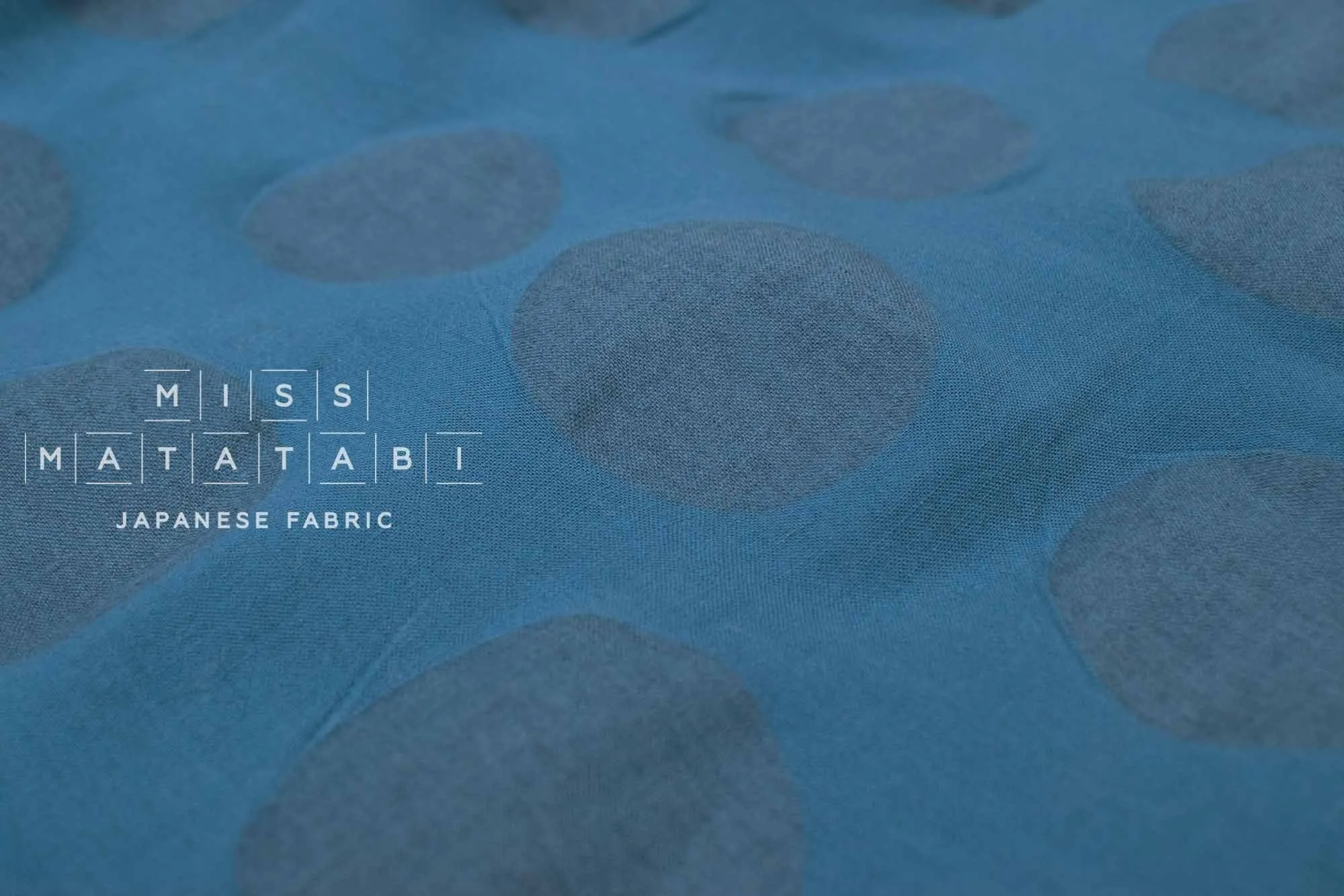 Cotton Linen Ripple Dots - blue