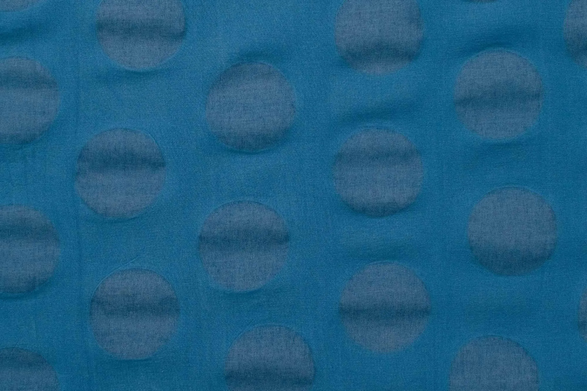 Cotton Linen Ripple Dots - blue