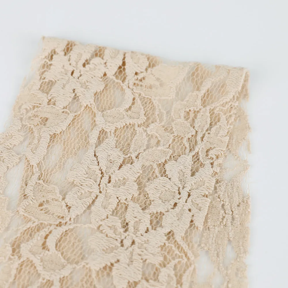 Cotton / Nylon Floral Lace - Latte