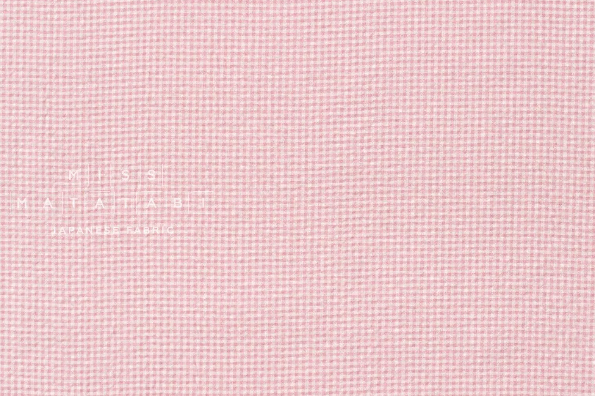 Cotton Seersucker Mini Gingham - pink A