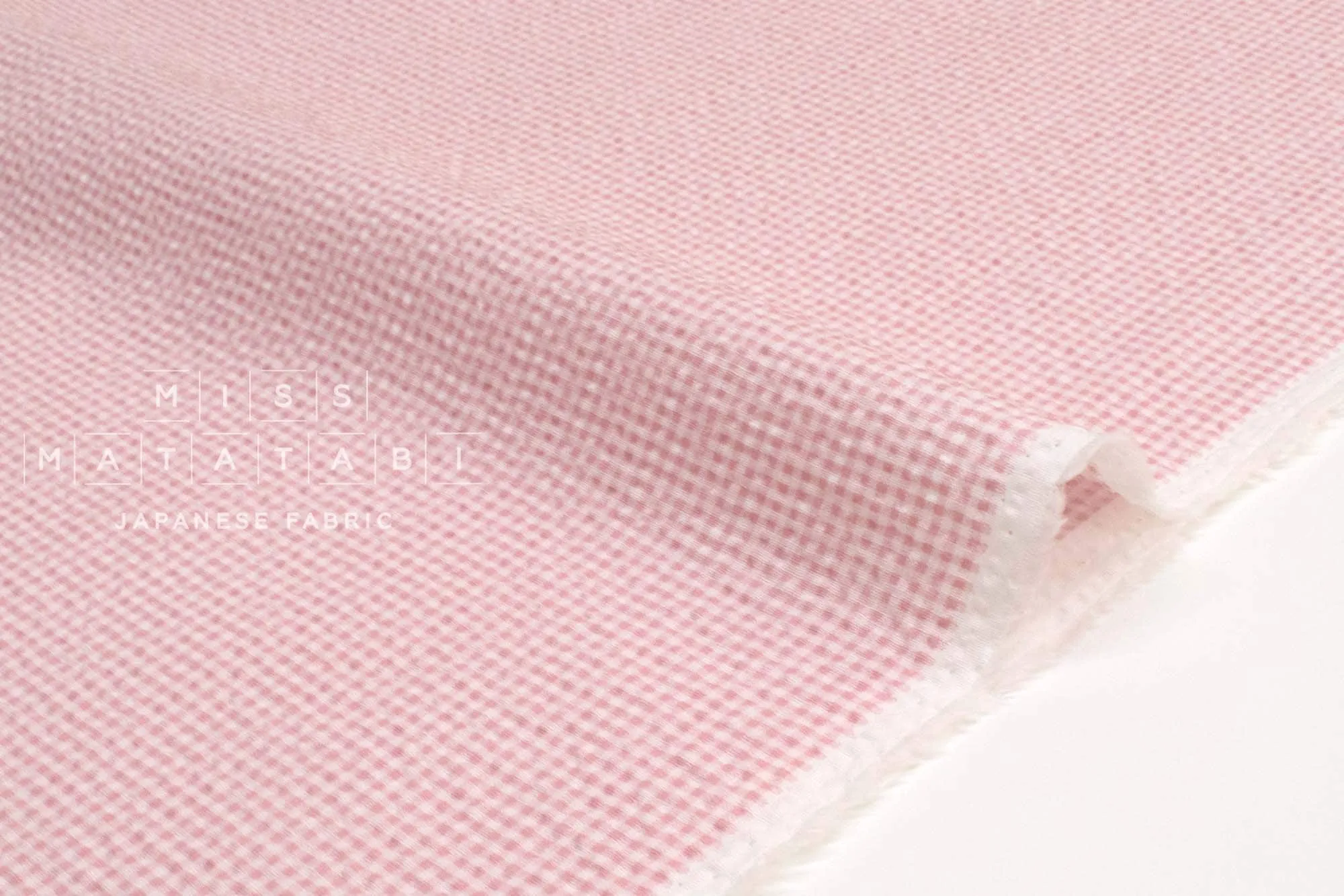 Cotton Seersucker Mini Gingham - pink A