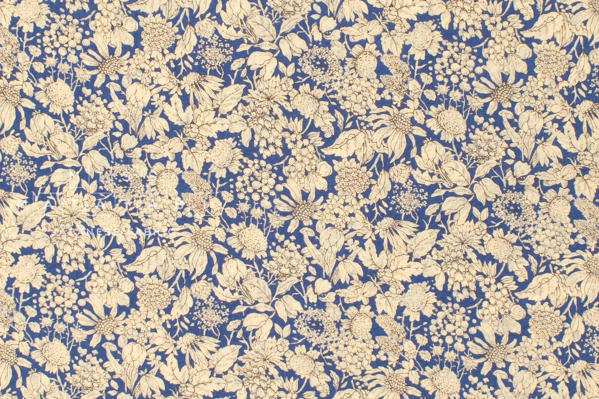 Cotton Seersucker Toshiko Floral - blue