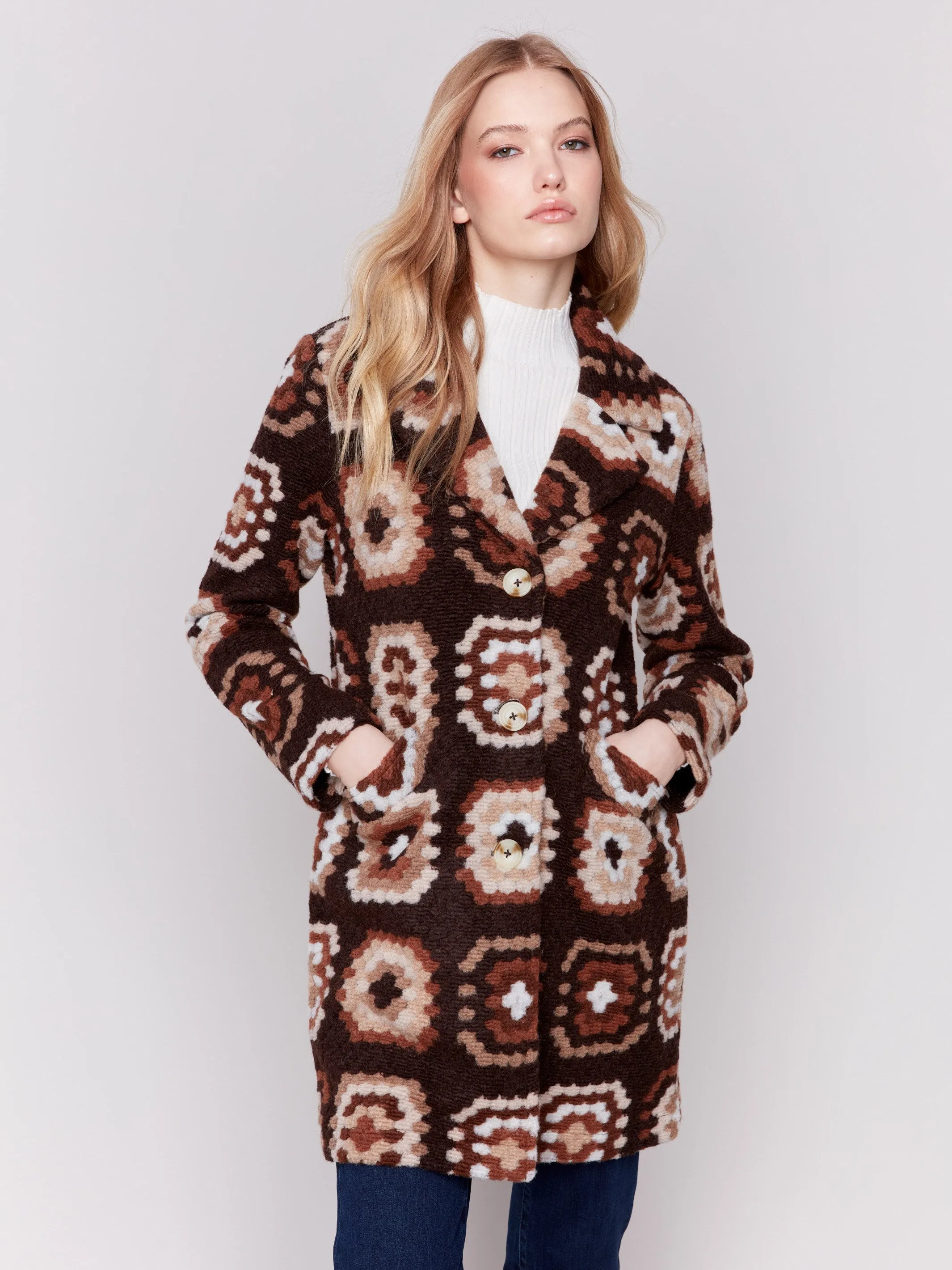 Crochet Coat - Chocolate