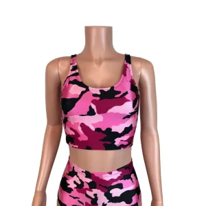 Crop Tank Top - Pink Camo