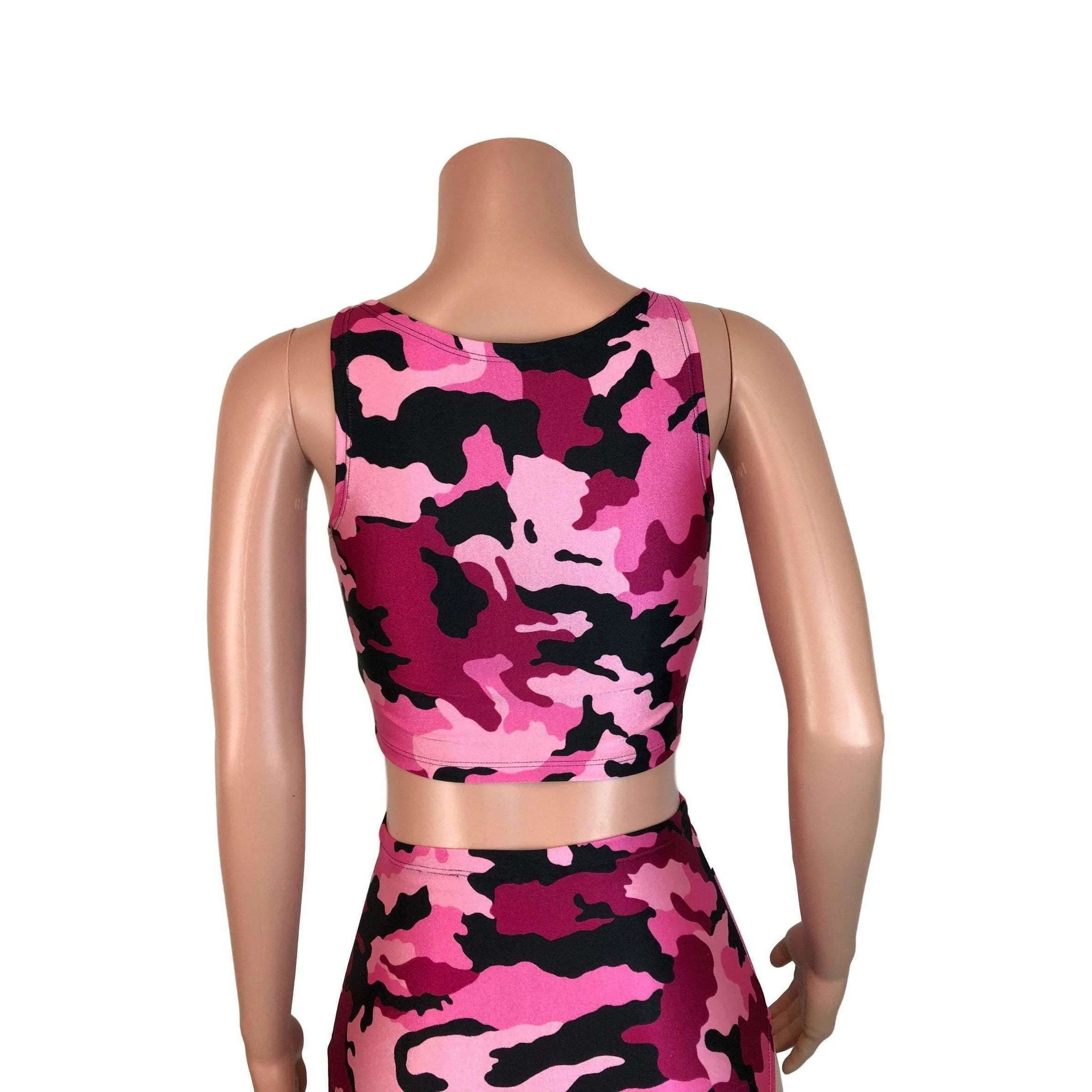 Crop Tank Top - Pink Camo