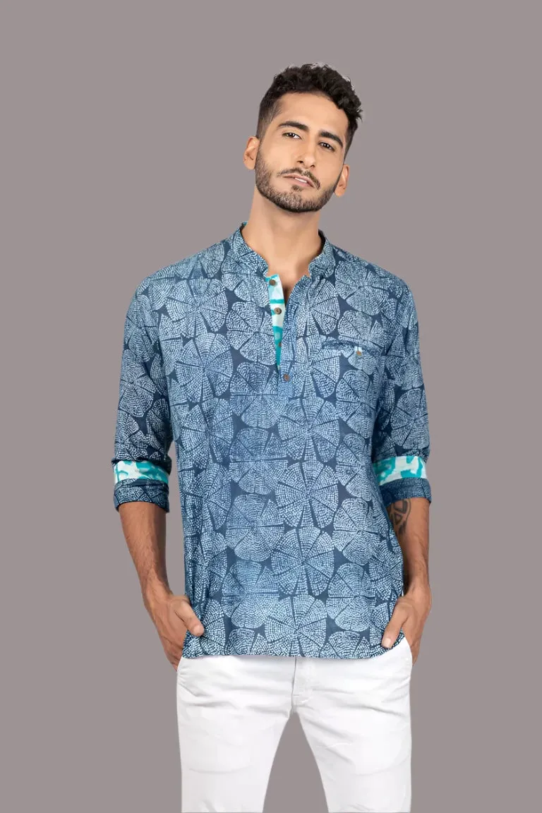 Daboo Printed Indigo Short Kurta