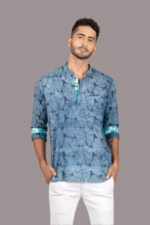 Daboo Printed Indigo Short Kurta