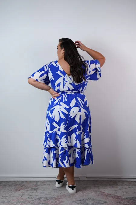 Daphne dress - Blue & White print