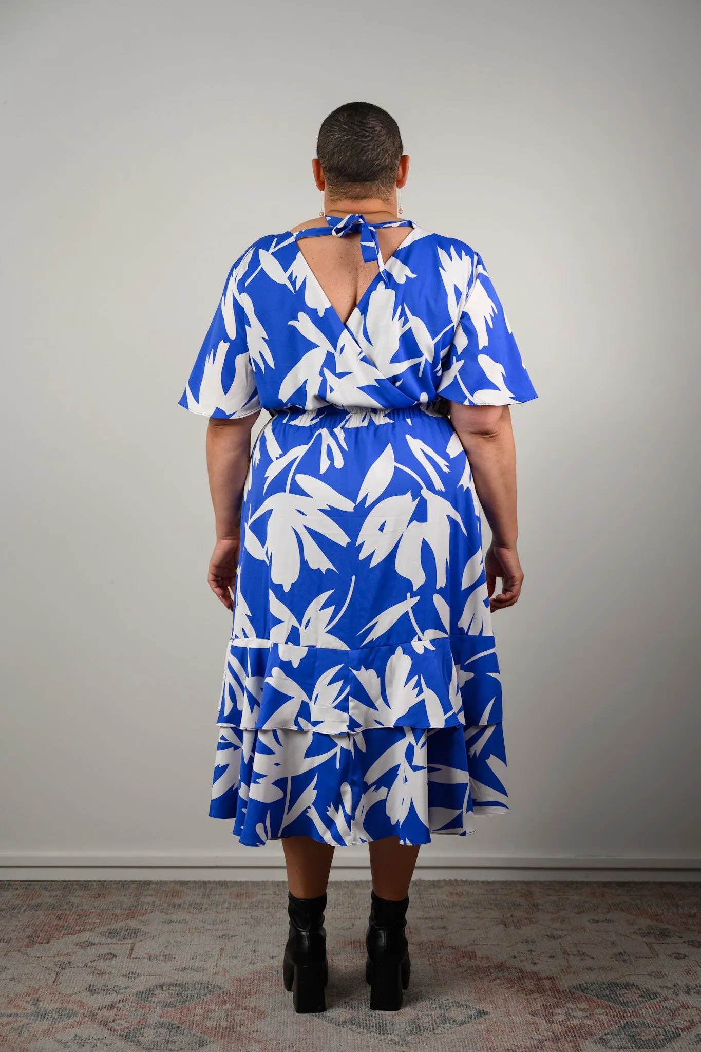 Daphne dress - Blue & White print