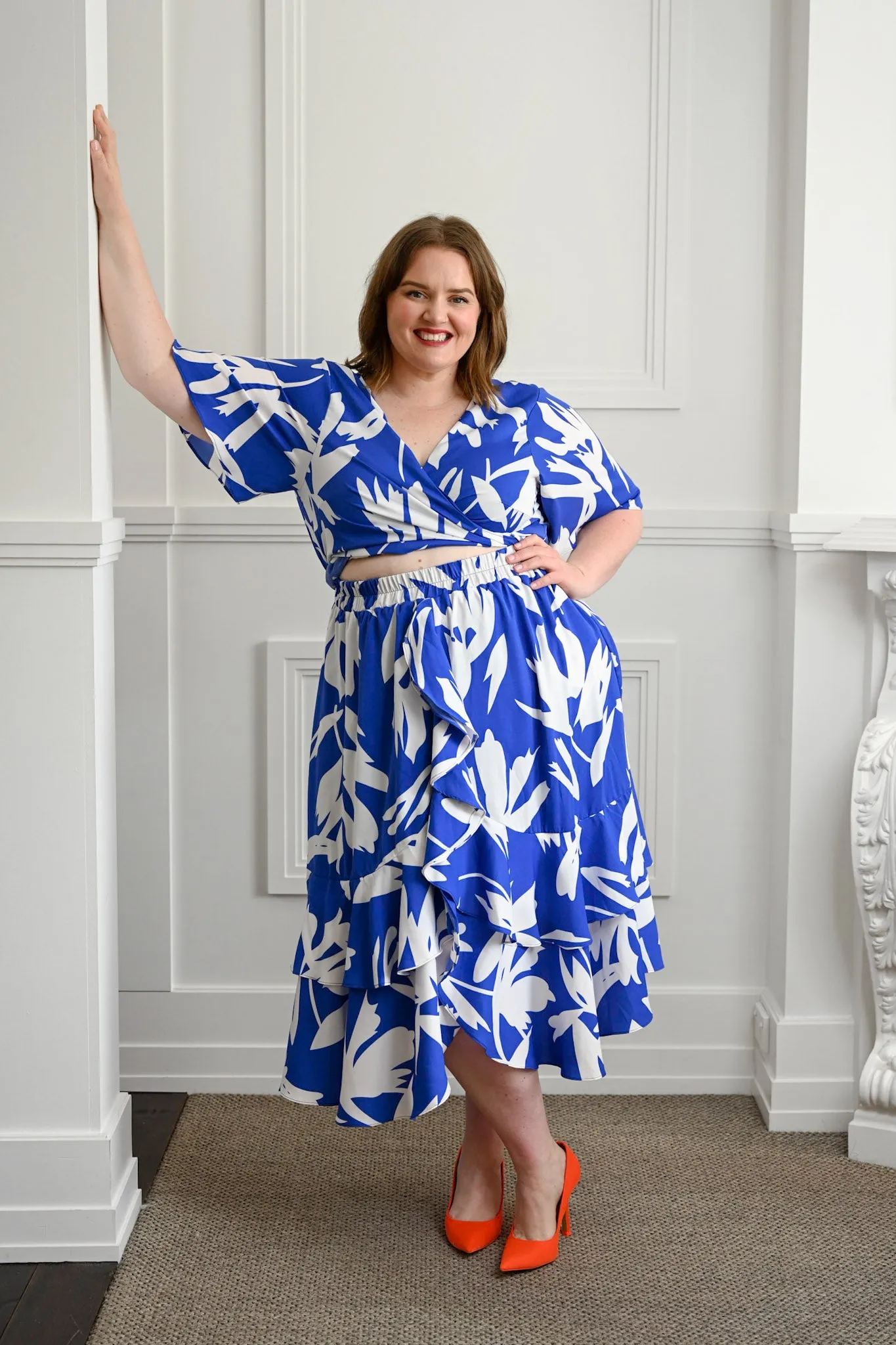 Daphne dress - Blue & White print