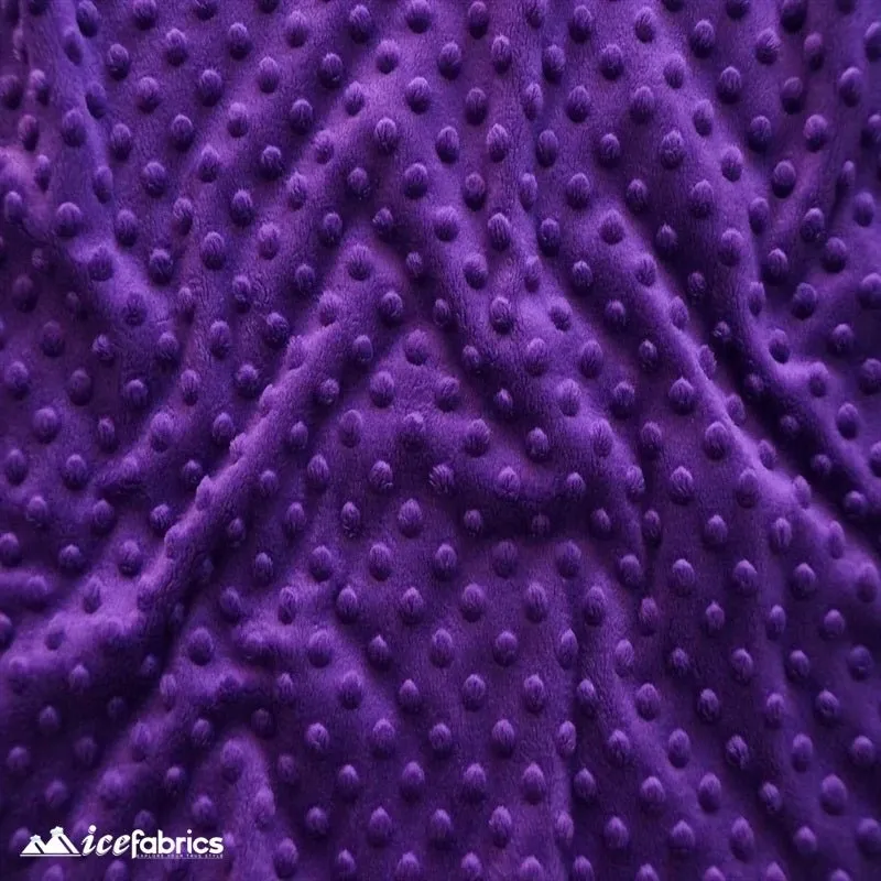 Dark Purple Dimple Polka Dot Minky Fabric / Ultra Soft /