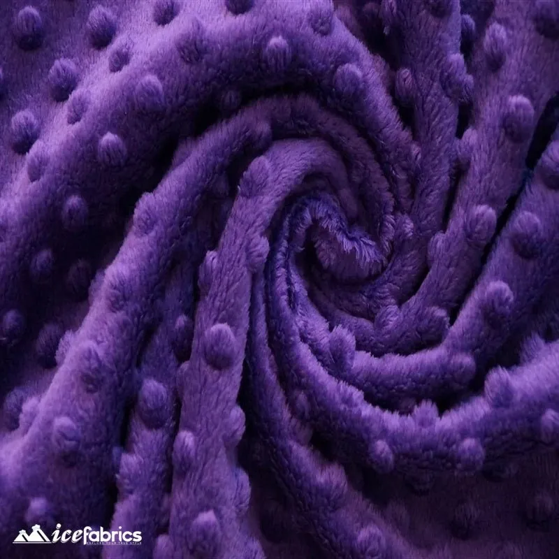 Dark Purple Minky Dot Fabric Blanket Fabric