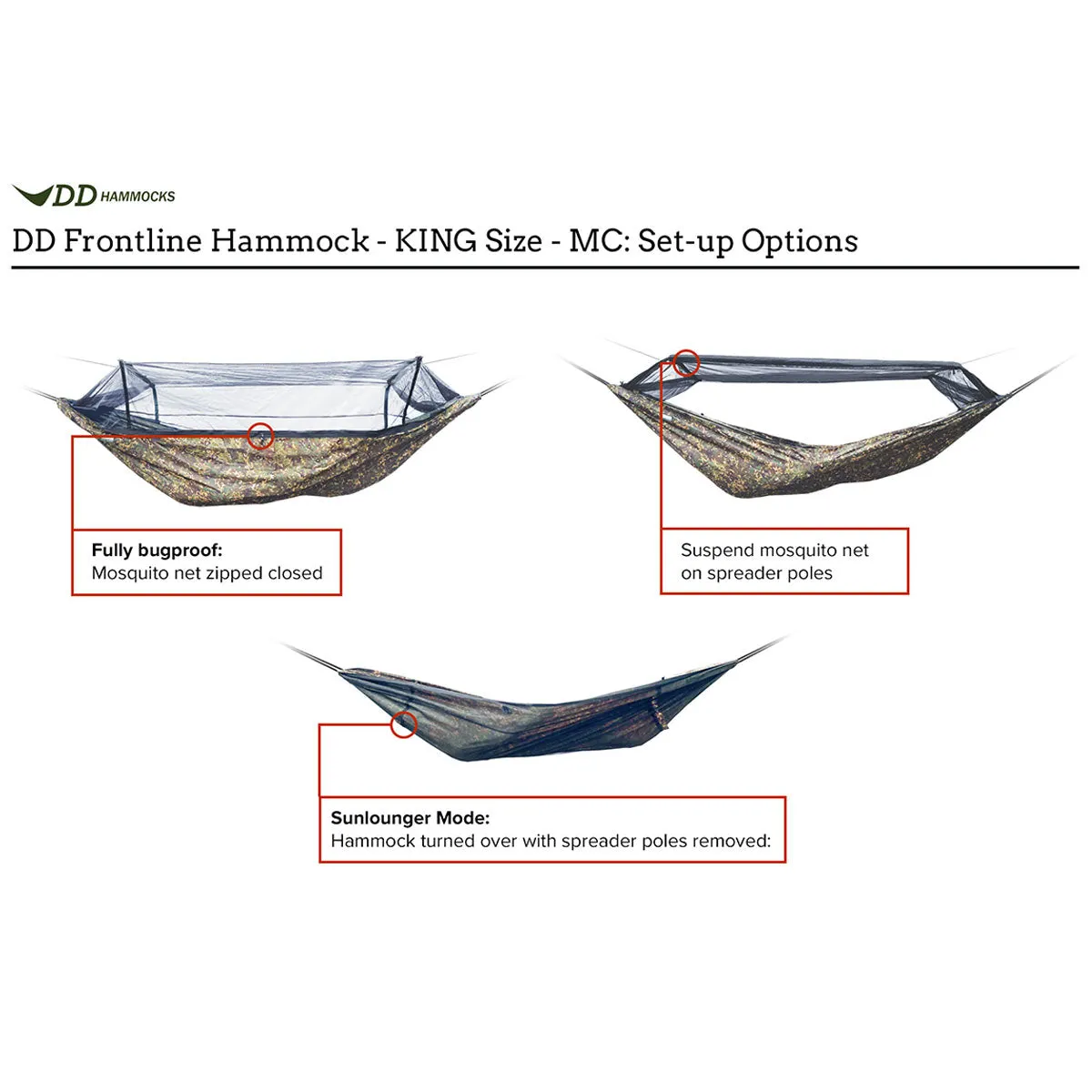 DD Hammocks Frontline Hammock King Size Multicam Camouflage