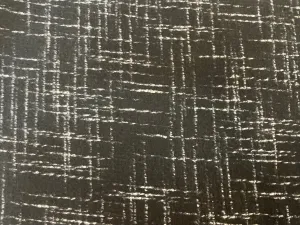 Designer Fused Wool Boucle - Abstract Plaid - Black & White