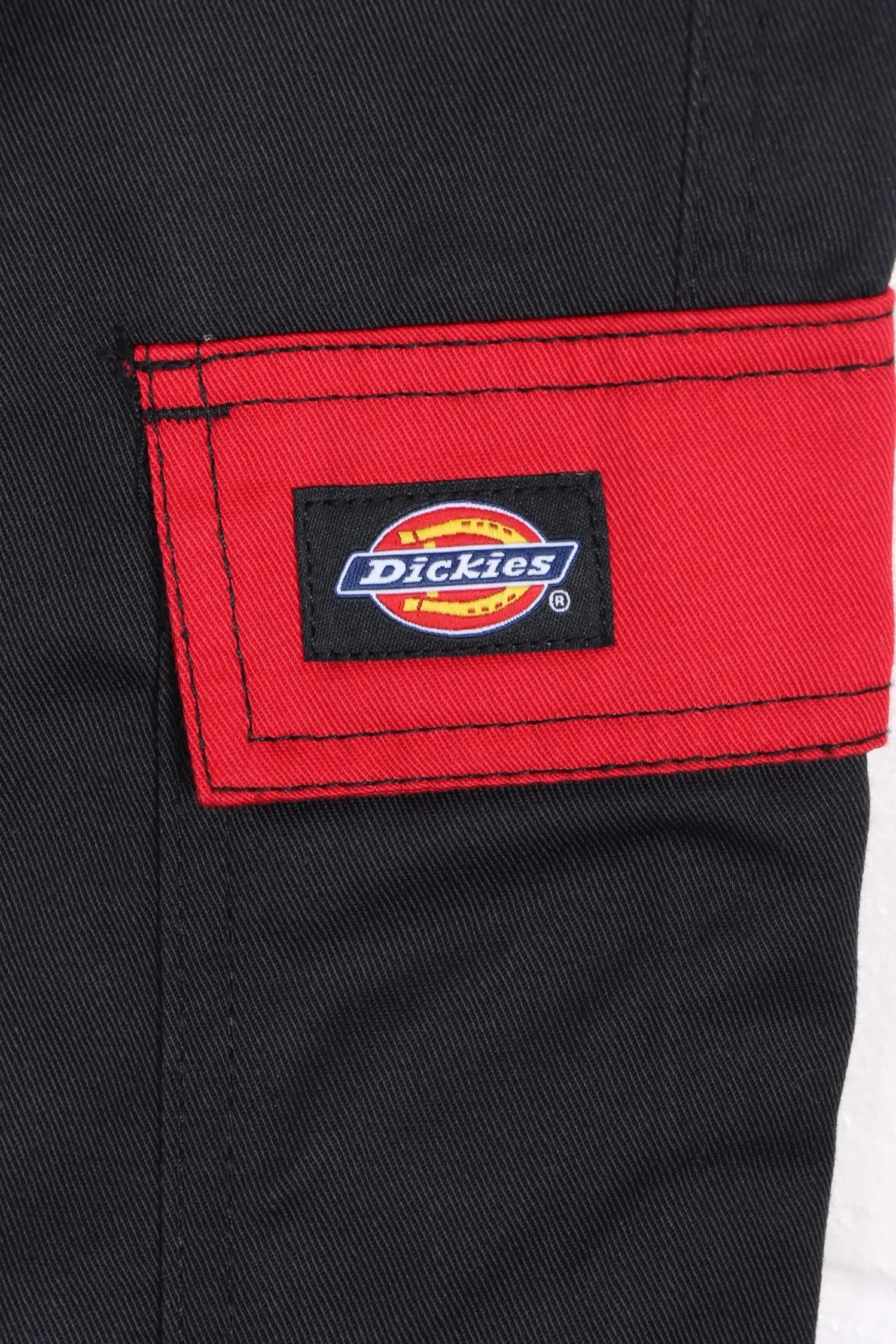 DICKIES Black & Red Workwear Cargo Pants (XS-S)