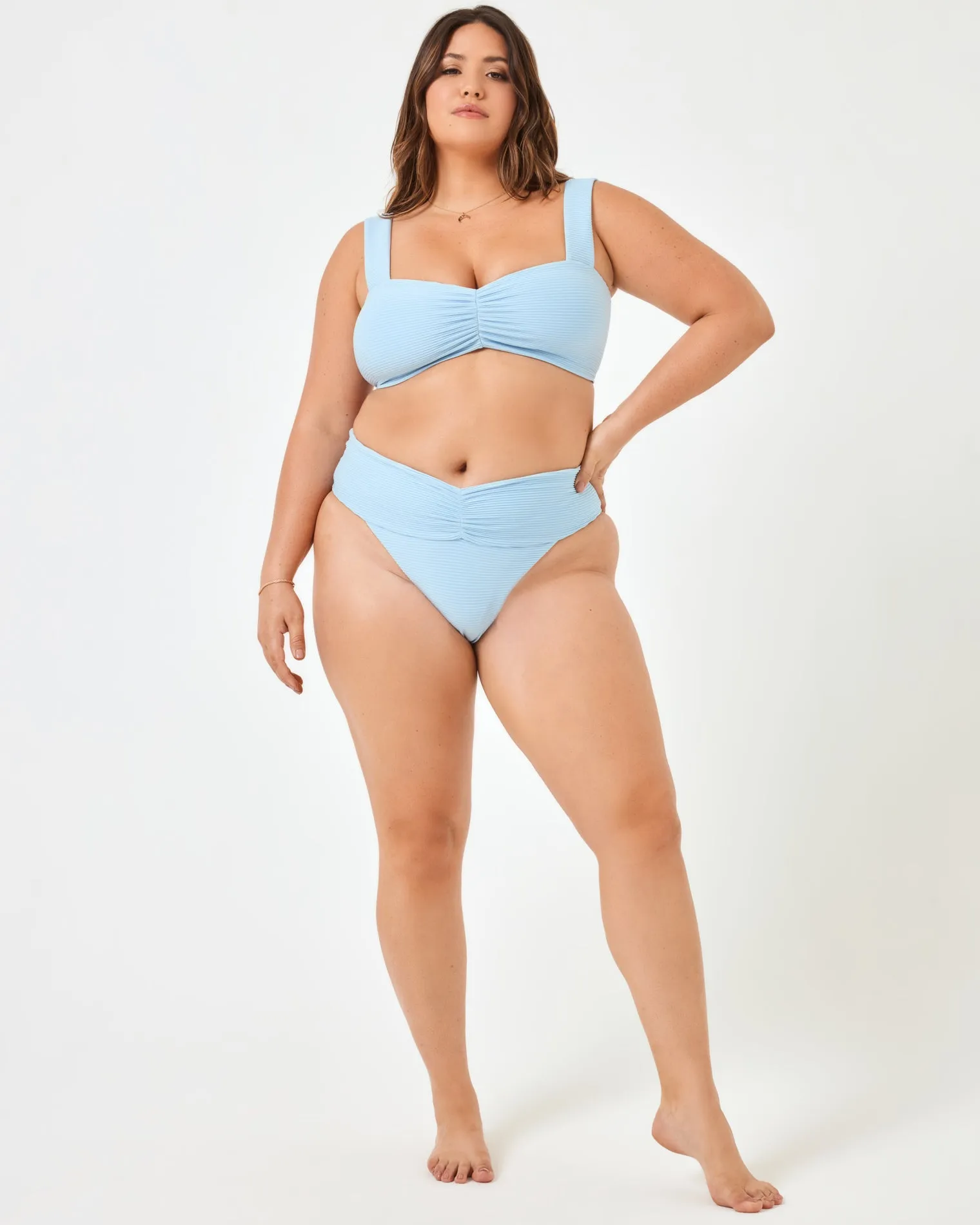 Eco Chic Repreve® Bardot Bikini Bottom - Sky Blue