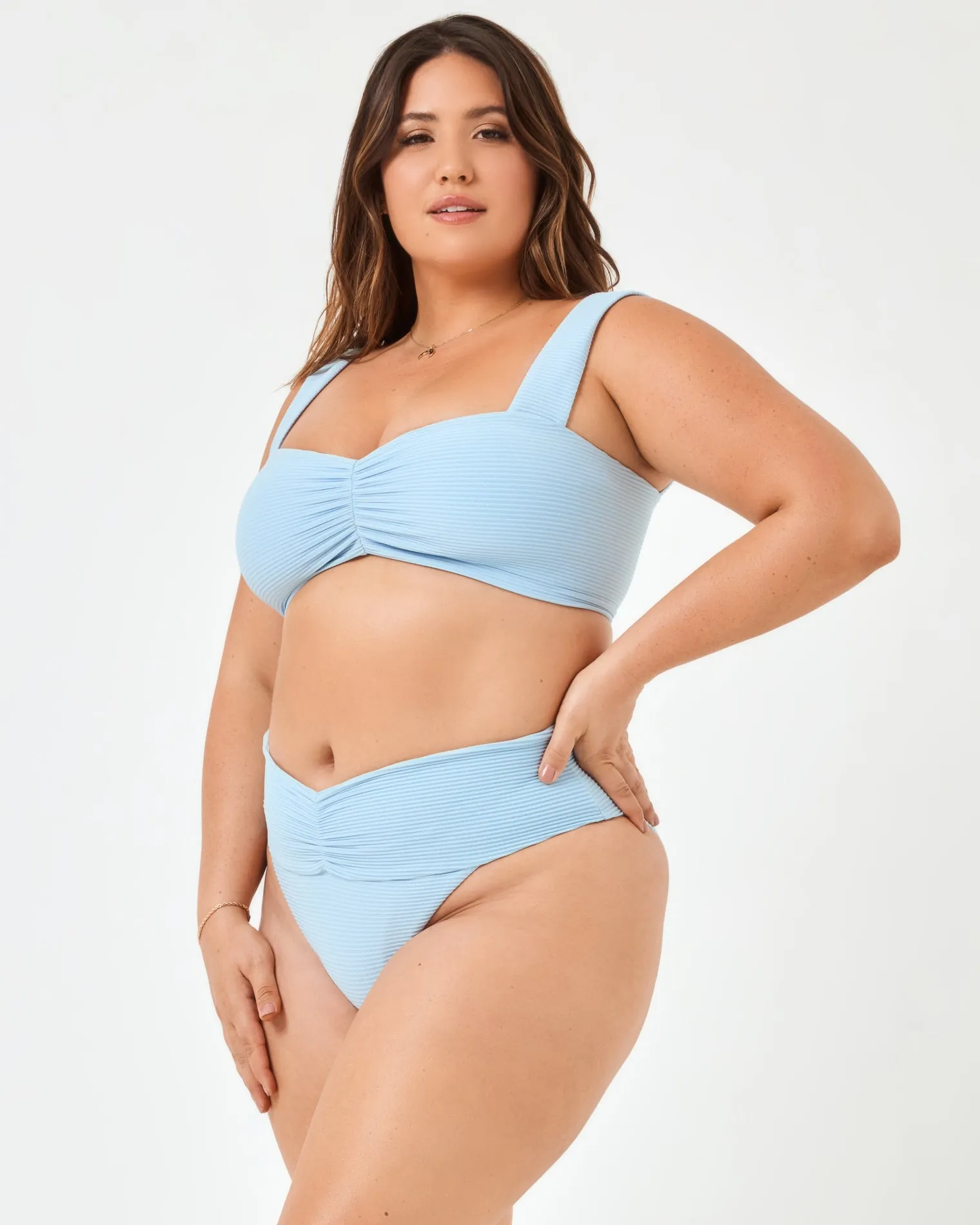 Eco Chic Repreve® Bardot Bikini Bottom - Sky Blue