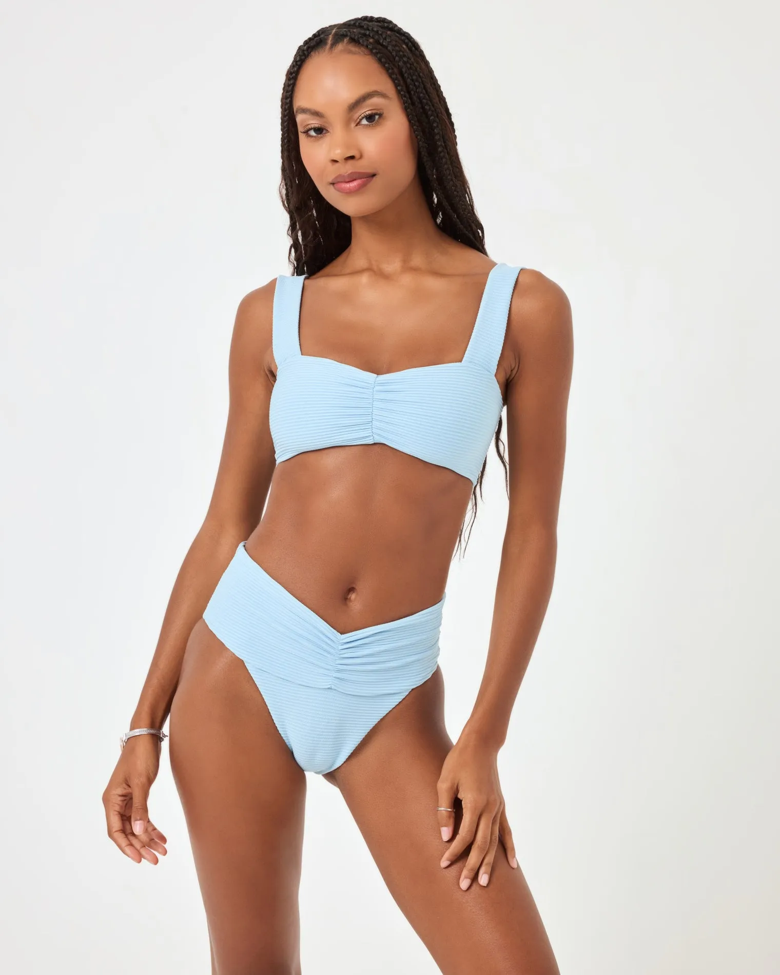 Eco Chic Repreve® Bardot Bikini Bottom - Sky Blue