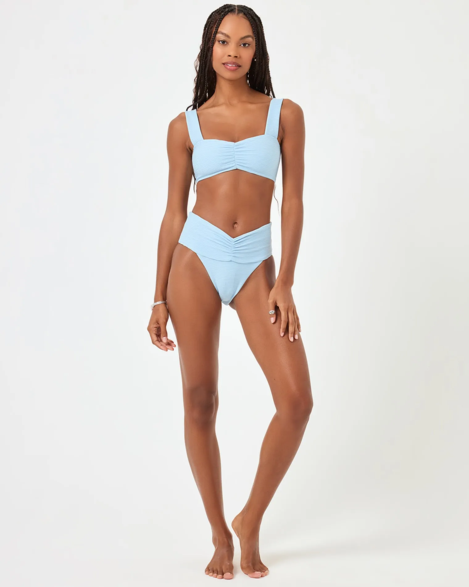 Eco Chic Repreve® Bardot Bikini Bottom - Sky Blue