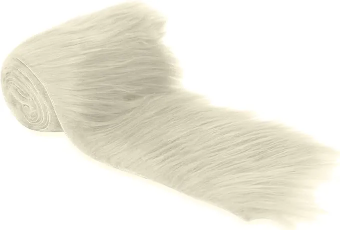 FabricLA Mohair Shaggy Faux Fur Fabric - Pre Cut Strips | Trim Ribbon | DIY Craft, Hobby, Costume, Decoration | FabricLA