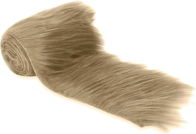 FabricLA Mohair Shaggy Faux Fur Fabric - Pre Cut Strips | Trim Ribbon | DIY Craft, Hobby, Costume, Decoration | FabricLA