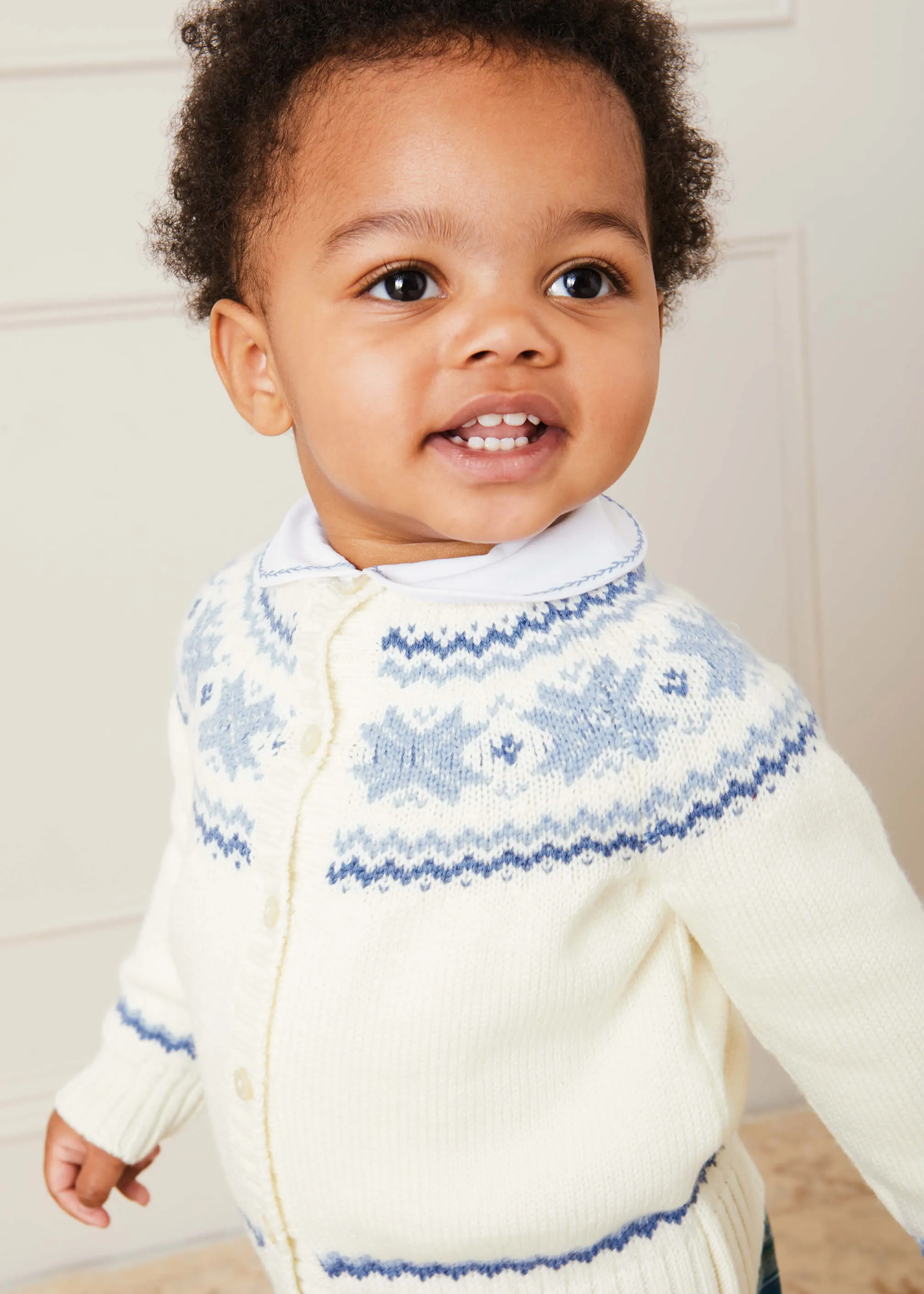 Fair Isle Cardigan in Cream (6mths-3yrs)